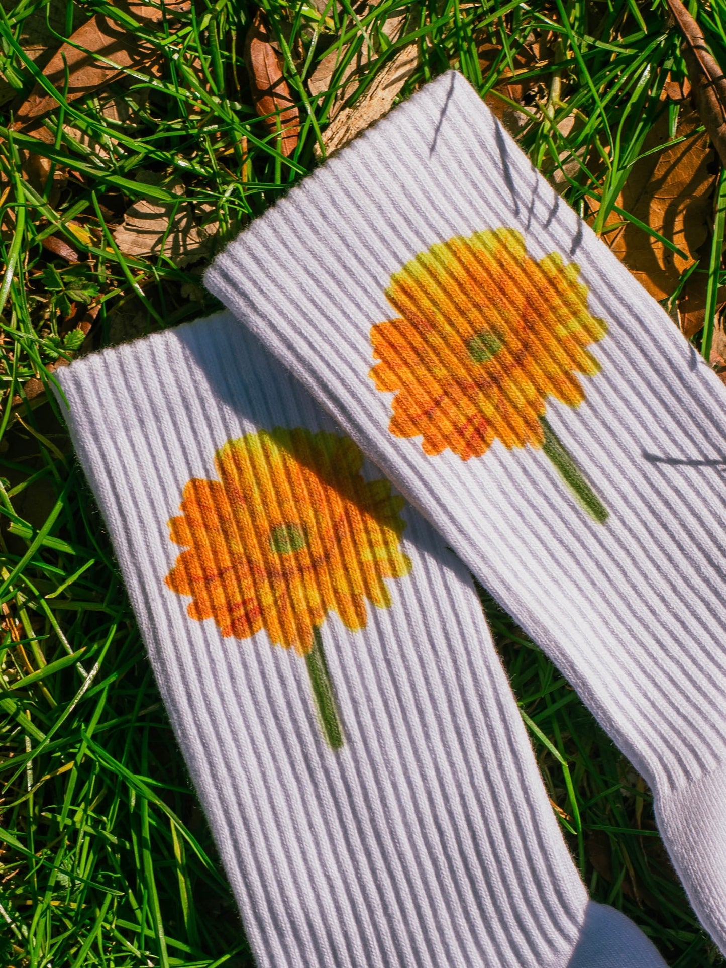 【GIFT ONRY】26~29 Gerbera socks Yellow